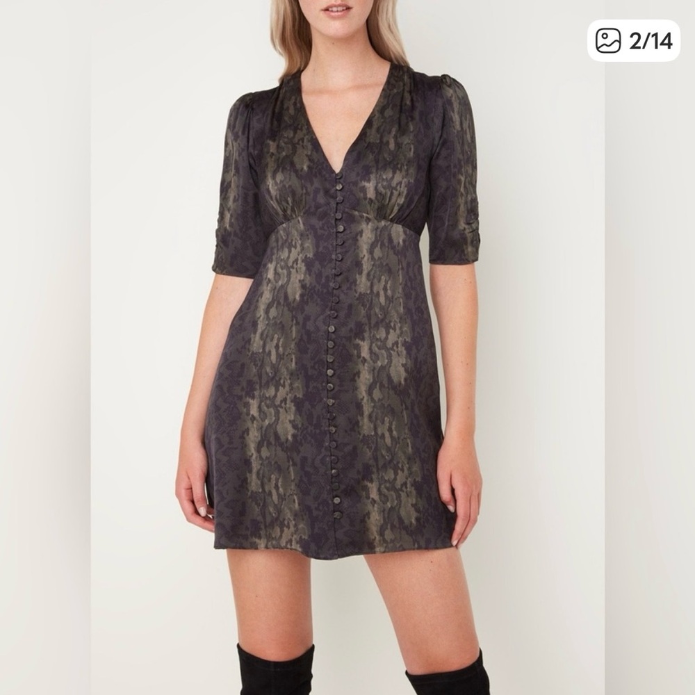 All Saints Mini Black Silk Dress
